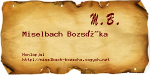 Miselbach Bozsóka névjegykártya